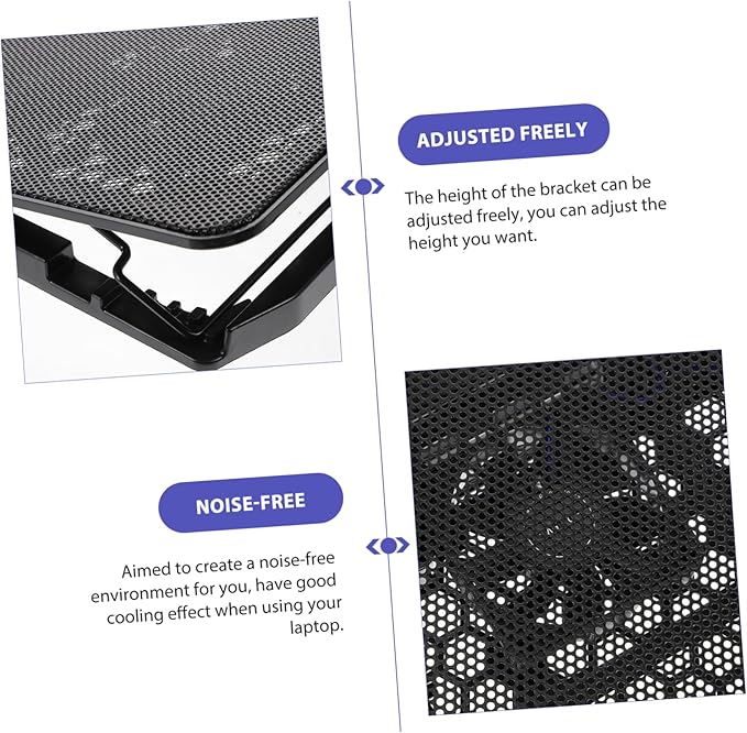 NUOBESTY Laptop Cooling Pad with Adjustable Height Fans for Enhanced Cooling USB Power Supply Design Stable Material for Gaming and Workstation Use