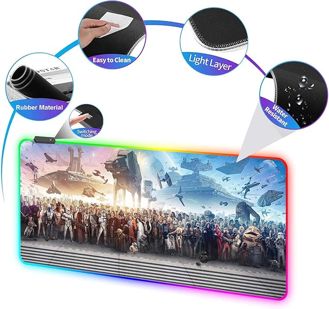 XXL Large Gaming RGB Mouse Pad The Chosen One Custom Desk PadMousepad with Anti-Slip Rubber BaseStitched Frame Mouse MatPortable Desk Mat for Computer Keyboard Mice Laptop &amp PC31.5X15.7 Inch