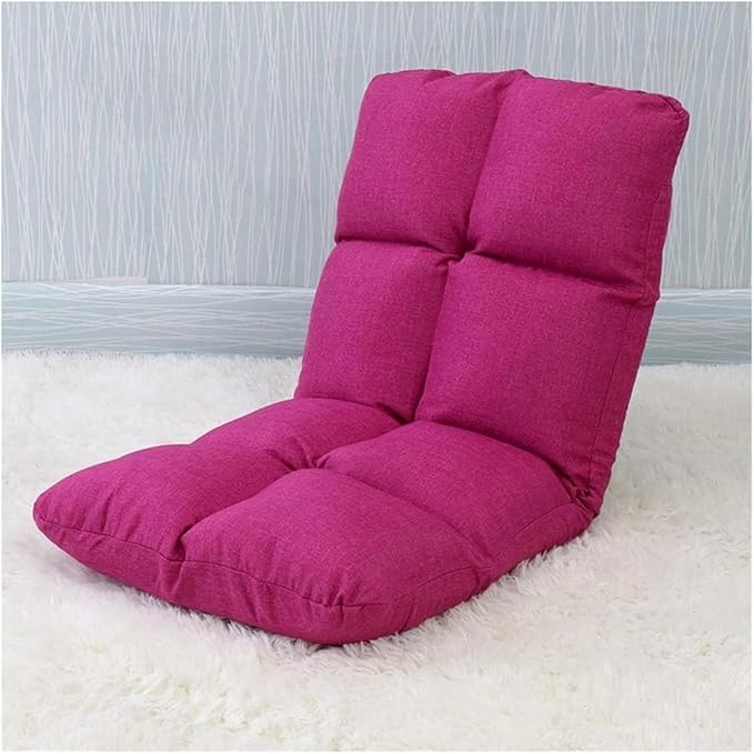 ELEFOCUS Folding Sofa Chair Folding Floor Chair Single Lounger Sofa 5 Gear Adjustment Floor Sofa for Balcony Bay Window(Red)