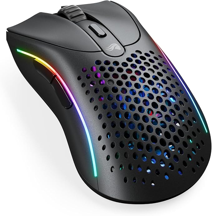 Glorious Gaming - Model D 2 Wireless Ergonomic Mouse Superlight 66g up to 210 hr Battery Life 26K Optical Sensor 6 Programmable Buttons 80 Million Clicks FPS MMO MOBA Battle Royale (Black)