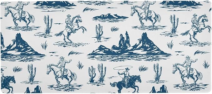 Western Cowboys Vintage Computer Mouse Mat Desk Pad Large Mouse Pad Keyboard Non-Slip Desk Mats for Work Game Home Office 35.4 x 15.7 inch