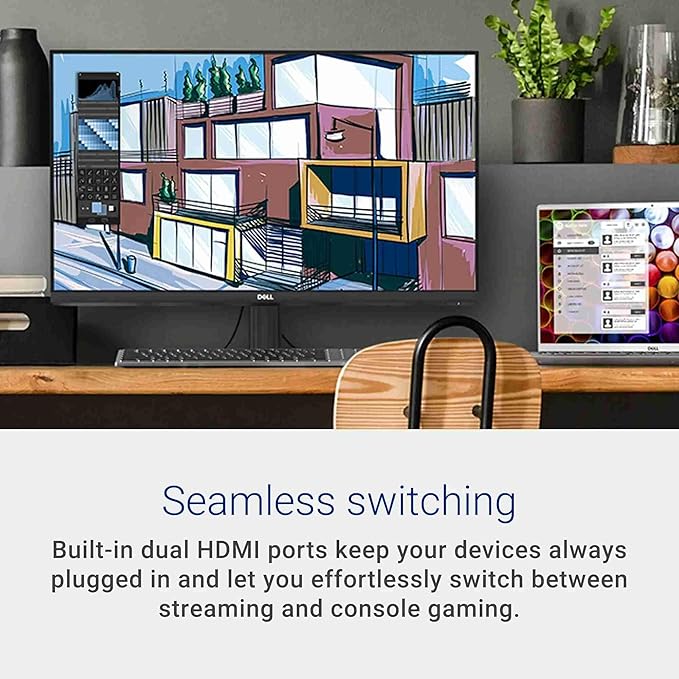 Dell E27 Series - 27 FHD Monitor - IPS 100Hz Refresh Rate - AMD FreeSync - VESA 1000 : 1 Contrast Ratio 4ms Grey-to-Grey Response Time Low Blue Light 1 x DisplayPort 1 x HDMI 1 x VGA Black