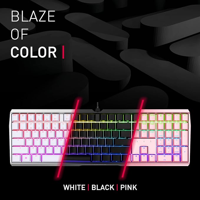 Cherry MX 3.0S Wired Mechanical Gaming Keyboard Front Lettering Keycaps Robust Aluminum Housing RGB-Lighting Full Key Rollover MX Silent RED Switches Black