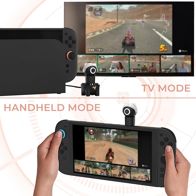 Subsonic - Playcam 1080 - Kamera für Nintendo Switch 2 Full HD 1080p Auflösung mit Weitwinkel USB-C Plug and Play verstellbares Objektiv – Blau