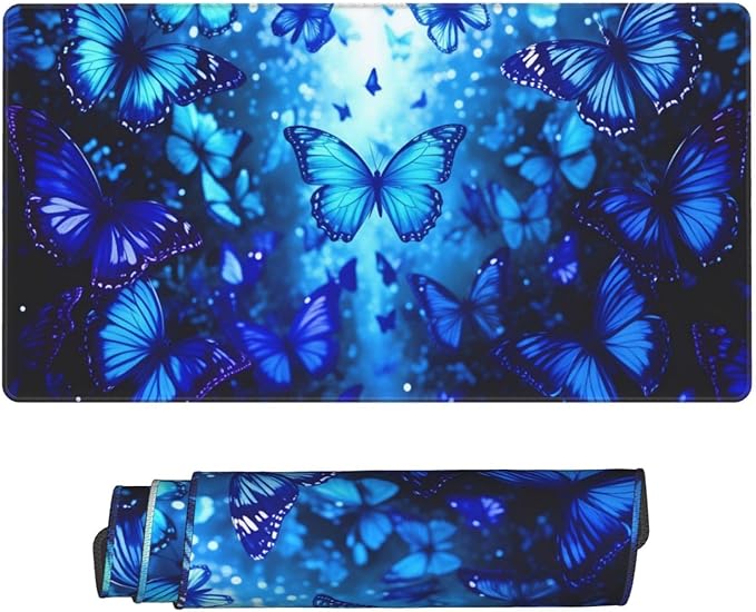 Butterflies Desk Cover MatExtended Large Mouse PadComputer Laptop Mat Desk Decor for Office Game Home 30x16 Inch