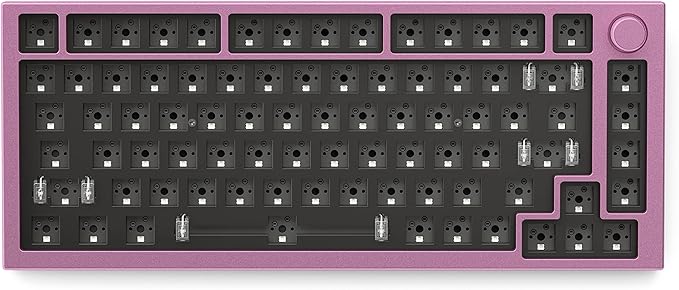 Glorious Top Frame for GMMK PRO - 75% Keyboard with Knob Gaming - Aluminum Mounting Frame for Custom Mechanical Keyboard for PC Gaming and Programming (Prism Pink)