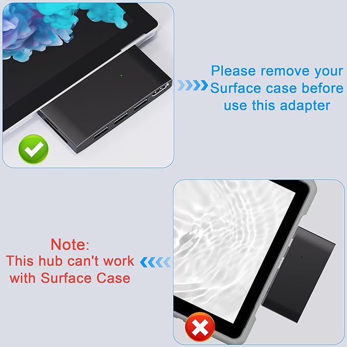Surface Pro 6/Pro 5/Pro 4 USB3.0 Hub Docking Station Surface Pro USB Hub Adapter SD/TF Slot 4K@30Hz HDMI Converter Surface Accessories Multiport Dongle for Surface Pro 6/5/4