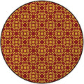 Orange Round Floor Mat Doormat Non Slip Absorbent Carpet Yoga Rug for Entryway Bedroom Living Room Sofa Home Decor Flower Motifs Details Traditional Eastern Diameter 47.2 in
