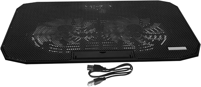 Height Laptop Cooling Pad with Dual USB Ports Foldable Desktop Stand for Notebooks Silent Heat Dissipation Rack for Office Home Gaming and Study Use