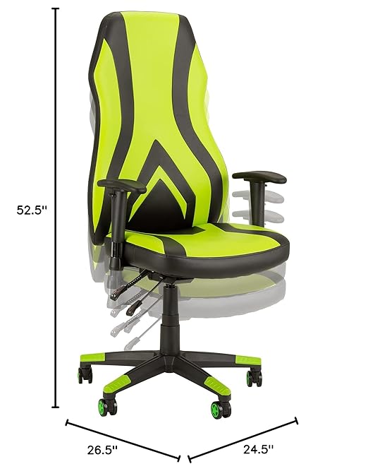 Norwood Commercial Furniture Magnitude XL Big and Tall Gaming Chair 300lb Weight Capacity Office Desk and Esports Chair Green (NOR-UTH3050GN-SO)