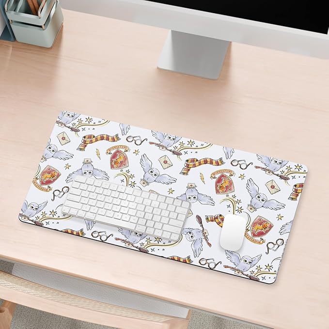 Head Case Designs Officially Licensed Harry Potter Hedwig Owl Pattern Graphics 23.62 x 11.81 x 0.12 inches (600 x 300 mm) - L Gaming Office Desk PC Keyboard Mouse Mat Pad
