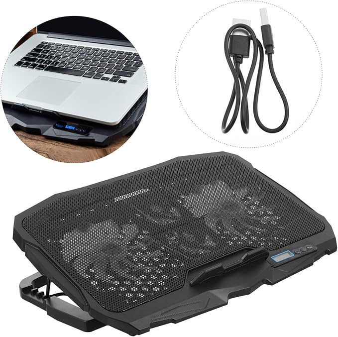 DOITOOL Adjustable Laptop Cooler High-Speed Silent Fan RGB Lighting Design Ventilated Support Stand for Gaming and Work Use Compatible Laptops