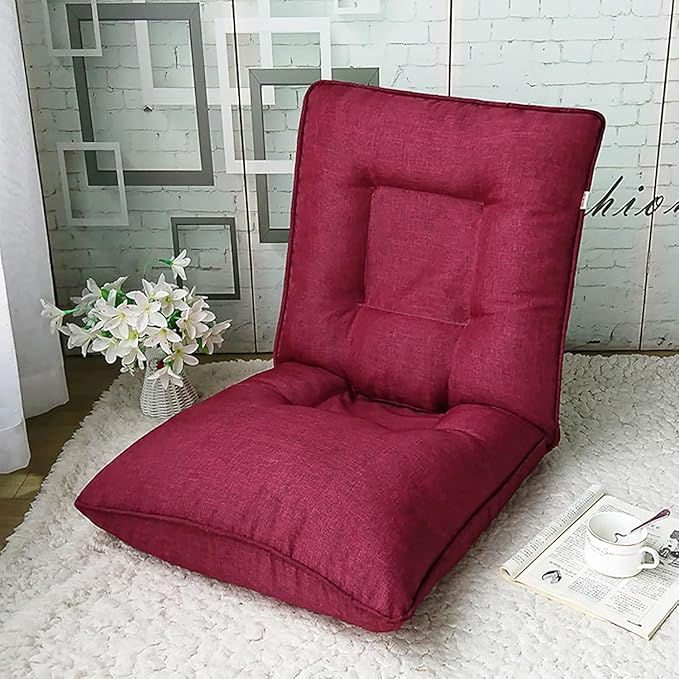 ELEFOCUS Adjustable Floor Sofa Chair - 6 Positions Gaming Chair with Back Support Folding Lazy Chair for Meditation Reading(A)
