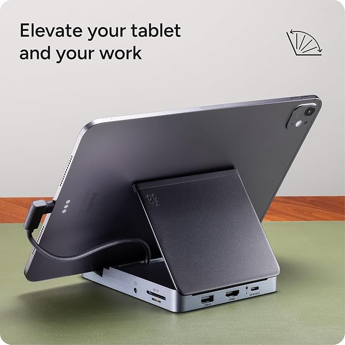 ZAGG 6-Port Media Hub – for iPad Chromebook Android &amp More – HDMI 4K 60Hz USB-C PD 100W USB-A 3.2 10Gbps SD &amp MicroSD Card Readers Audio Jack – Compact &amp Durable w/Media Buttons