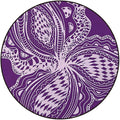 Purple Round Rug Soft Distressed Kitchen Round Area Rug Non Slip Non-Shedding Laundry Room Mat Low Pile Entry Floor Carpet Floral Pattern Boho Inspired Design Diameter 47.2 in