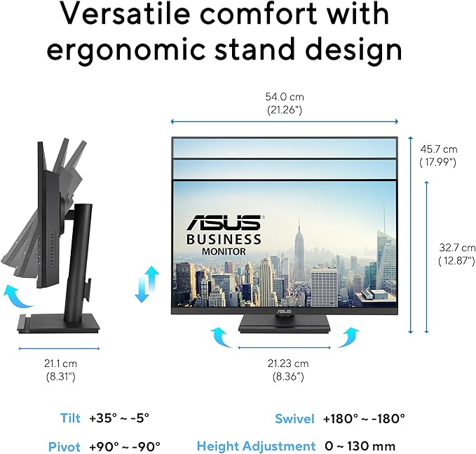 ASUS VA249QGS 24 Class Full HD LED Monitor - 16:9 - Black - 23.8 Viewable - in-Plane Switching (IPS) Technology - LED Backlight - 1920 x 1080-16.7 Million Colors - Adaptive Sync - 350 Nit - 1 ms -