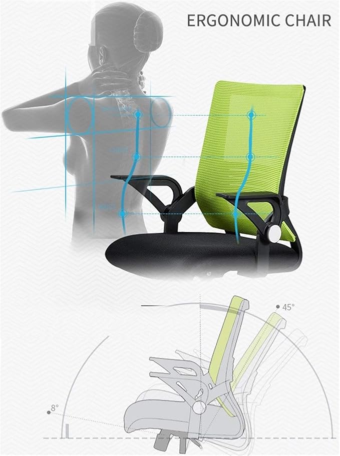 Mlaea Comfortable Breathable Office Chair Gaming Chair with Adjustable Height Club Chair for Bedroom Sitting Room Reading Room(Color:Black)