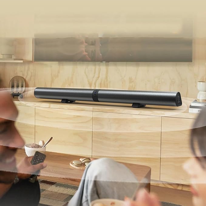 Yunseity Speaker Kit 40W Subwoofer 3D Stereo Home Cordless Speaker Soundbar Speakers for TV Computer with 4 Drivers DSP Technology 3D Sound 8-10m