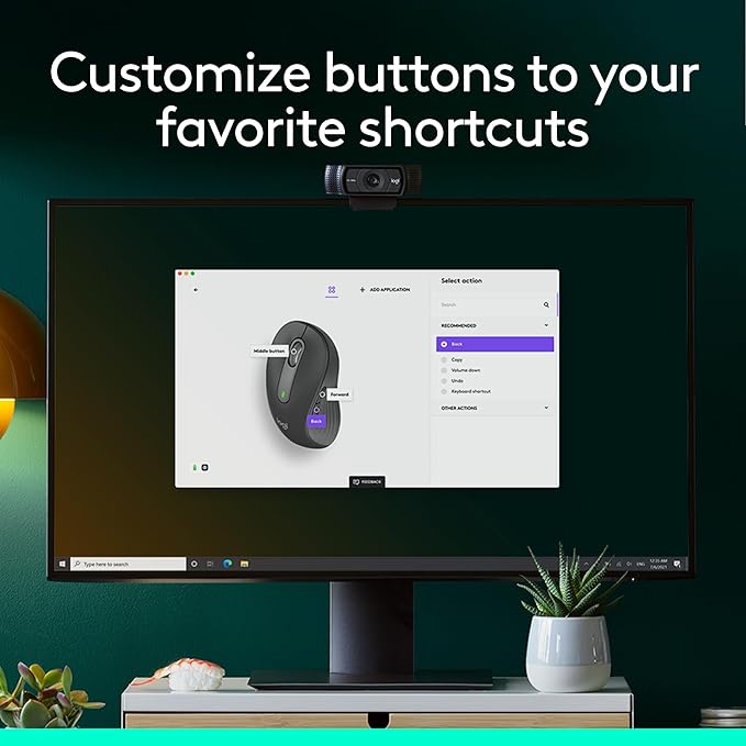 Logitech Left Handed Wireless Mouse Signature M650 L Full Size - 2 Year Battery Silent Clicks Customizable Buttons Bluetooth PC/Mac/Chromebook - Graphite Large