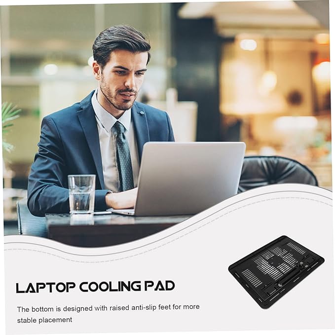Ergonomic Cooling Pad Metal Mesh Silent Fan Stand Gaming Fan Cooling Pad