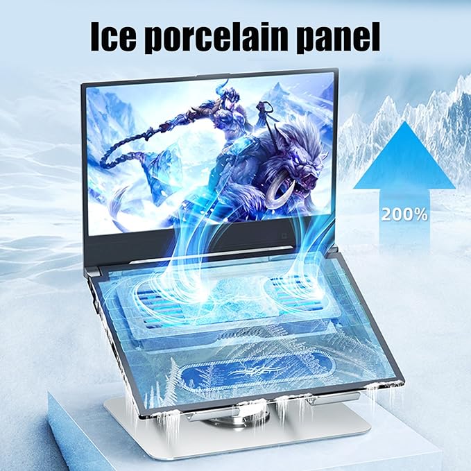 Laptop Cooling Stand with Ceramics Technology Noiseless Fan for Gaming and Office Laptops Adjustable Stand