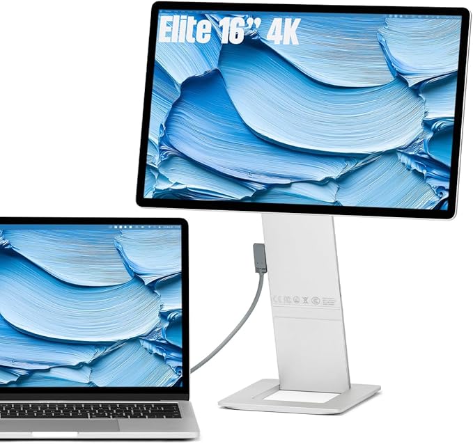 SOTSU FlipAction Elite 16 Portable Monitor | 4K | Super Compact | Pivot Rotate | 3840x2400 DCI P3 | 60Hz | 450 Nits | Full Metal CNC | Perfect Match for Mac and Windows (Silver)