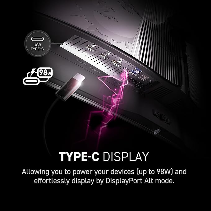 msi MPG 321CURX QD-OLED 32-inch 3840 x 2160 (UHD) Computer Monitor 240Hz Adaptive-Sync HDMI DP Port VESA Mountable Tilt Speaker 0.03ms Black