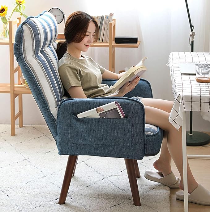 Gaming Chair 360-degree Swivel Home Office Chair High Back Recliner Office Chair with Padding Armrest and Adjustable Headrest for Bedroom (Size : 43cm)