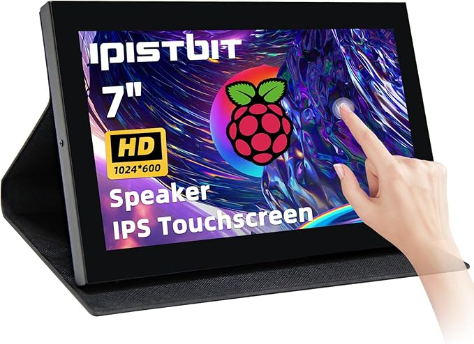 7 inch Portable Monitor 1024x600 HDMI Raspberry Pi Screen Dual-Speaker IPS LCD Display Mini Monitor for Laptop Xbox PS3 Raspberry Pi 5 4B 3B+