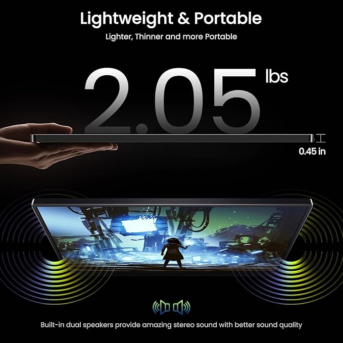 VILVA 17.3'' Portable Monitor 2.5K QHD 165Hz Gaming Display Ultra-Slim Metal Body Built-in Stand USB-C HDMI External Monitor for Laptop PC PS5 Xbox Switch