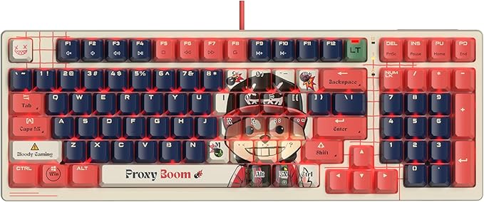 Bloody AT98 Boom Optical Mechanical Gaming Keyboard 98 Key Compact Layout RGB Backlit Exact Reset System | Alpha Optical Switch