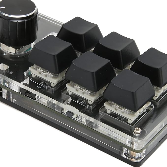 Mechanical Gaming Keypad Universal Acrylic 6 Keys Programmable Keypad Macro Keyboard Switch Tester for Gaming Media