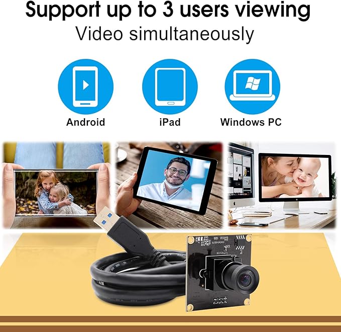 2MP USB Camera Module High Speed USB 3.0 Webcamera 100 Degree 1080p Webcam with IMX291 Sensor Industrial Camera Supported OTG for Android Windows Linux Mac