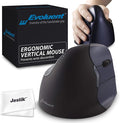 Jestik Evoluent Mouse VM4RW - VerticalMouse 4 Right Hand Ergonomic Design Evoluent Vertical Mouse with Wireless Connection for Comfort and Precision Plus Microfiber Cloth (Regular Size)