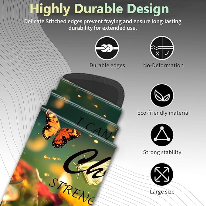 Extended Non-Slip Mouse Pad + Mouse Wrist Rest + Lace-Shaped Coaster Set Ergonomic Design Suitable for Desk and Home Gaming Table Mat Butterflies and Philippians 4-13