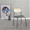 Adjustable Office Computer Chair with Armrest Dining Chair Coffee Shop Leisure Rattan Armchair Kitchen Furniture(Gray)
