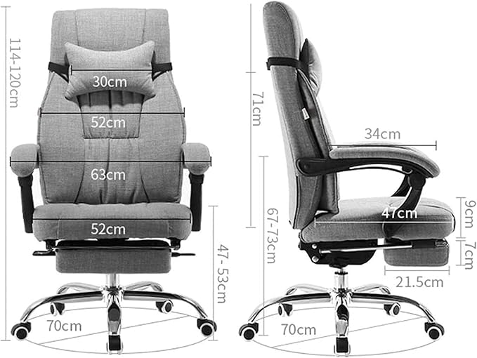 Office Computer Chair Gaming Chair Office Chair Swivel Chair Executive Swivel Office Chair with Footrest Linen Ergonomic Office Reclining Chair Adjustable High Back Office Armchair Computer Desk Chair