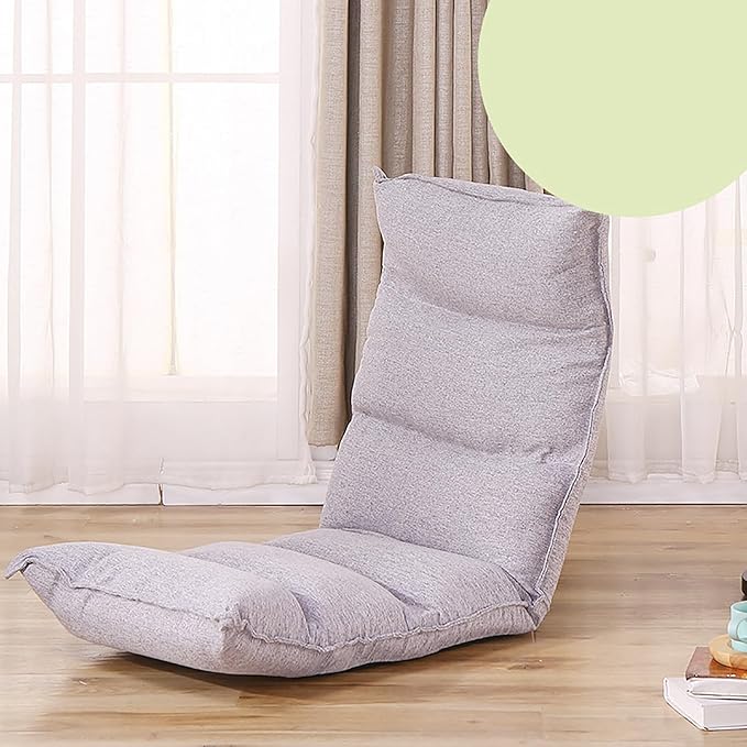 NaKeah 6-Position Indoor Adjustable Floor Chair Padded Gaming Sofa Chair with Backrest Perfect for Living Room BedroomA