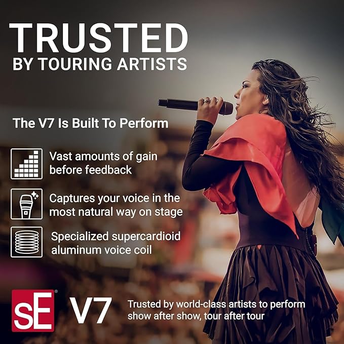 SE ELECTRONICS V7 Nickel Dynamic Supercardioid Handheld Microphone Nickel
