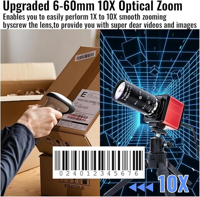 1080P 90FPS Global Shotter USB Camera High Frame AR0234 Industrial Metal Box Manual Zoom Lens Blur Mini Webcam