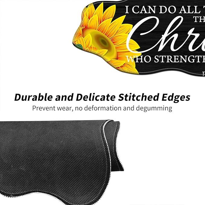Sunflower Bible Desk Mat Mouse Pad 35.4X15.7 XL Extended Mousepad Huge Mouse Pads with Stitched Edges Desk Pad for Work Game Office Home
