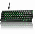 TMKB 60% Mechanical Gaming Keyboard Red Linear Switch LED Backlight Anti-Ghosting Detachable USB-C Double-Shot Keycaps 61 Keys Wired Black