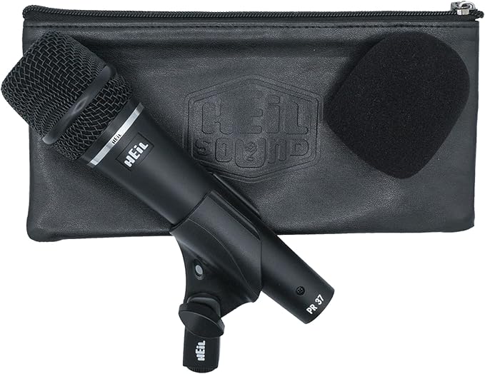 Heil PR 37 Dynamic Microphone for Live Sound Applications XLR Microphone for Live Music Wide Frequency Response Ultra-Clear Sound Superior Rear Noise Rejection and Durable Construction - Black