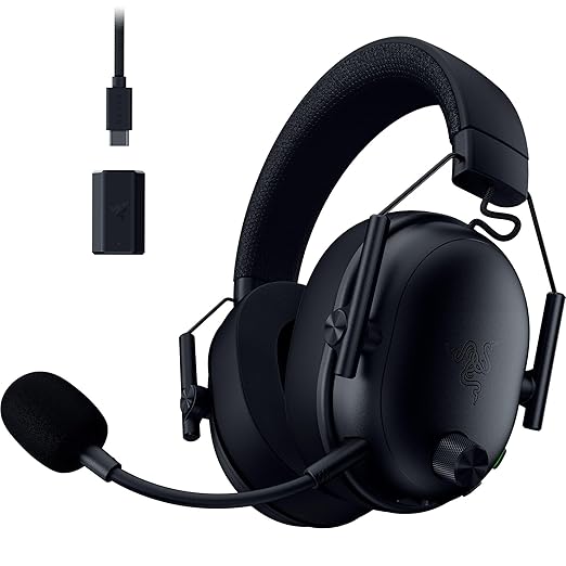 Razer BlackShark V3 Wireless Gaming Headset for PC: 50mm Drivers - Super Wideband Mic - 2.4 GHz Bluetooth USB - Works with Mac PS5 Nintendo Switch Smartphone - 70 Hr Battery - Black