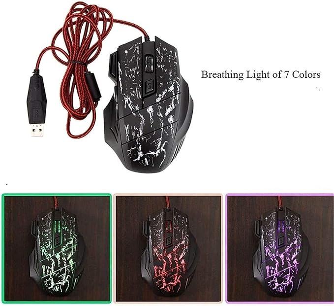 Gaming Keyboard Mouse Headset &amp Mouse Pad Kit LED Backlit Wired