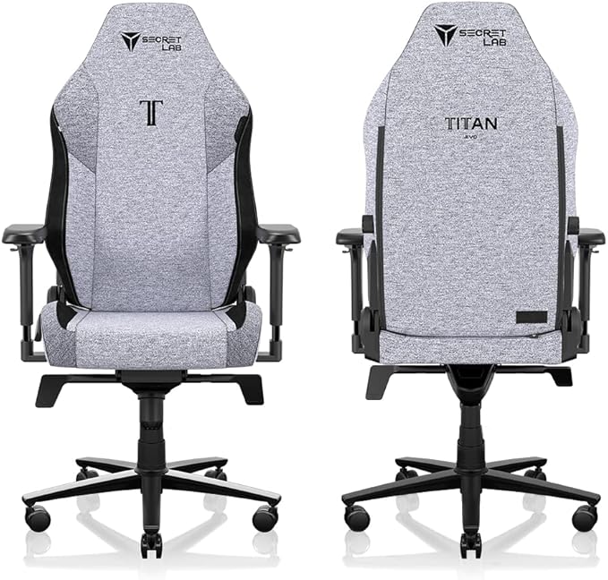 Secretlab Titan Evo Cookies &amp Cream Gaming Chair - Reclining Ergonomic &amp Comfortable Computer Chair with 4D Armrests Magnetic Head Pillow &amp 4-Way Lumbar Support - Gray - Fabric