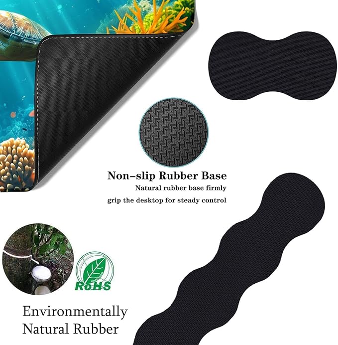 Keyboard Wrist Rest+Mouse Wrist Pad+Desk Pad SetMemory Foam Ergonomic Easy Typing Pain Relief for Computer Laptop Office Home - Cute Turtle
