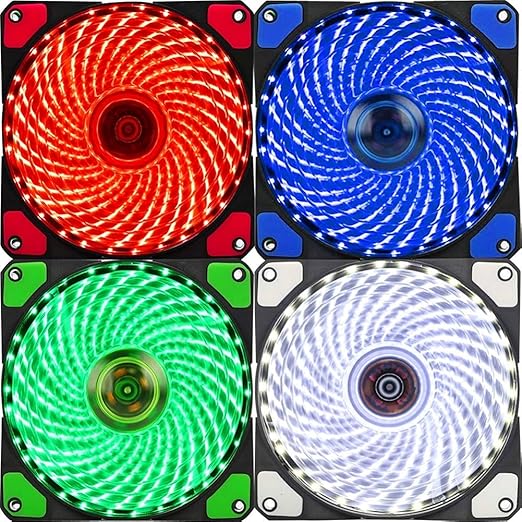 Mute 12cm 33 LEDs RGB Light Cooling Fan Heatsink for Computer PC Case