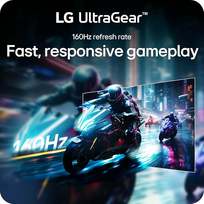 LG 34G600A-B 34 Ultragear WQHD (3440x1440) Curved Gaming Monitor 160Hz AMD FreeSync Premium HDR10 Built-in Speaker HDMI 2.1 DisplayPort Tilt/Height/Swivel Stand (Renewed)