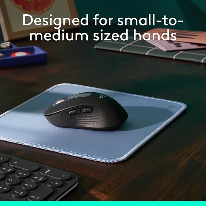 Logitech Signature M650 Wireless Mouse - for Small to Medium Sized Hands 2-Year Battery Silent Clicks Customizable Side Buttons Bluetooth for PC/Mac/Multi-Device/Chromebook - Black